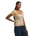 thumbnail image 2 of Mexx Women’s Striped Square Neck Ribbed Shirt, 2 of 4