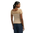 thumbnail image 3 of Mexx Women’s Striped Square Neck Ribbed Shirt, 3 of 4