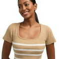 thumbnail image 4 of Mexx Women’s Striped Square Neck Ribbed Shirt, 4 of 4