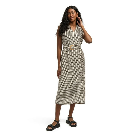 Mexx Women’s Geometric Print Belted Woven Dress