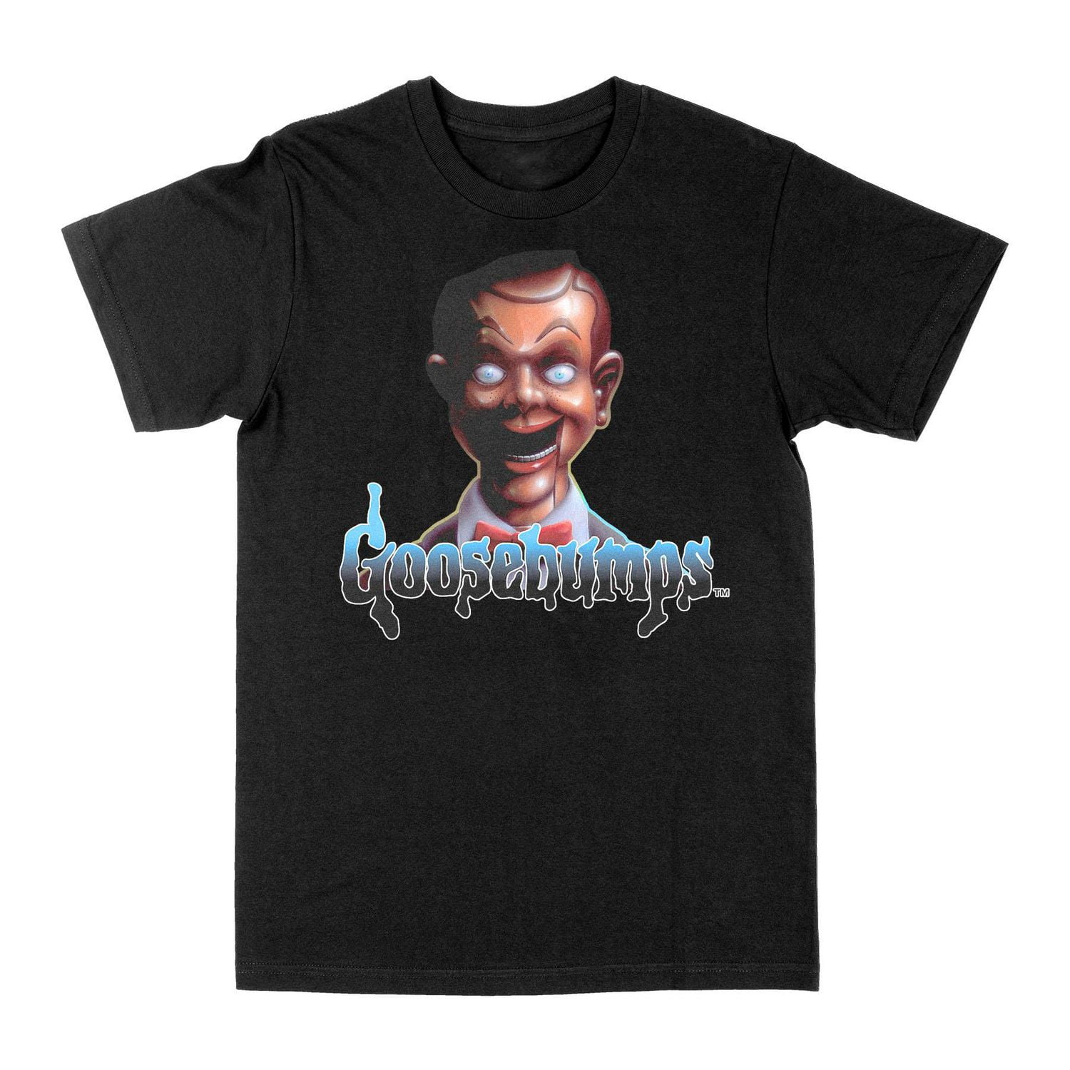 Goosebumps Puppet Bleu T-shirt noir à manches courtes