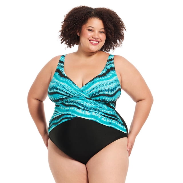Krista Plus Women's V-Neck One-Piece D-Cup Swimsuit