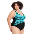 thumbnail image 2 of Krista Plus Women's V-Neck One-Piece D-Cup Swimsuit, 2 of 7