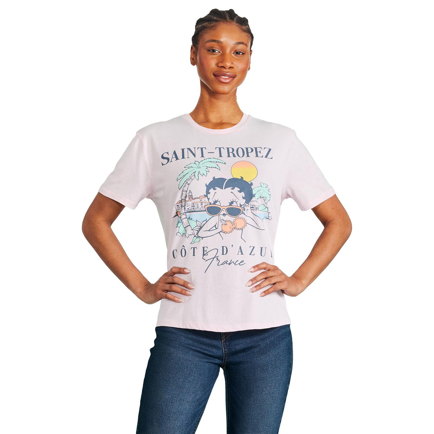 T-shirt avec imprimé graphique Betty Boop pour femmes