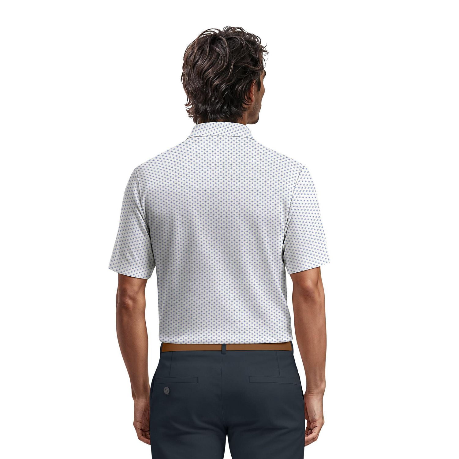 Ben Hogan Performance Men's Gentleman Geo Print Short Sleeve Golf Polo Shirt