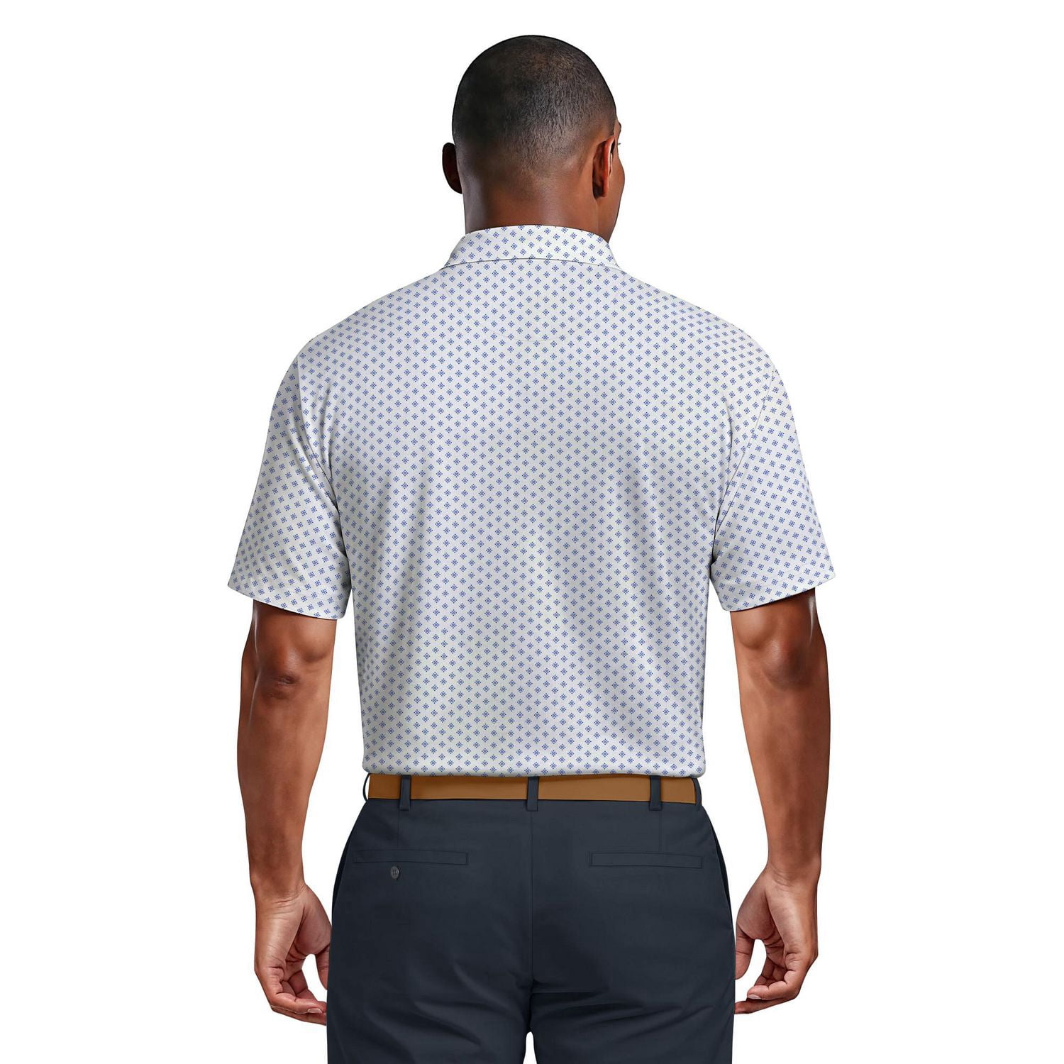 Ben Hogan Performance Men's Gentleman Geo Print Short Sleeve Golf Polo Shirt