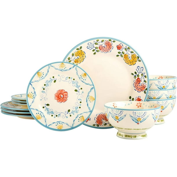 Better Homes & Gardens Loden Square White Dinnerware Set, 12