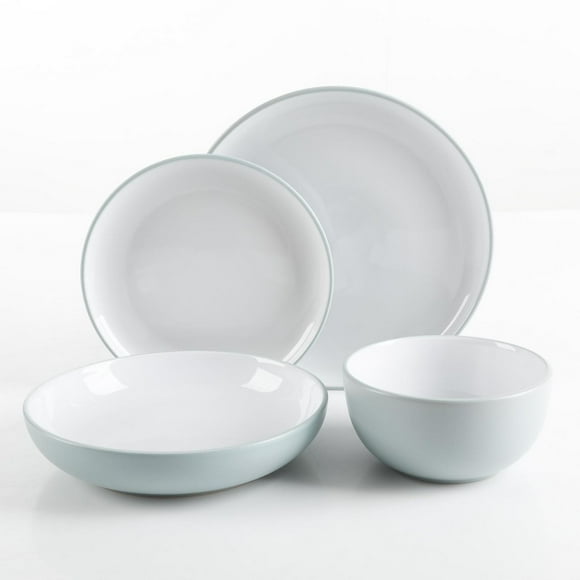 Martha Stewart Springhurst 16 Piece Double Bowl Stoneware Dinnerware Set