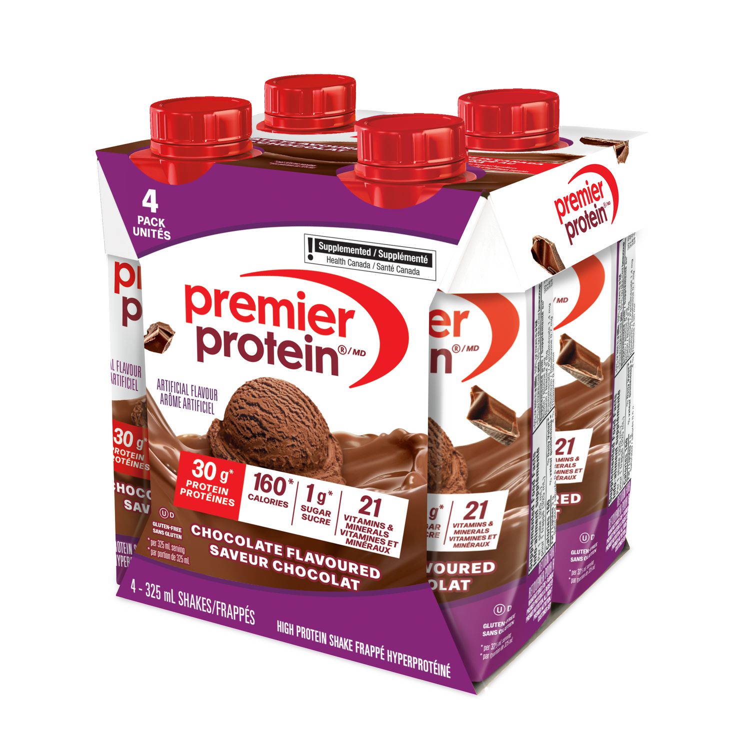 Frappé hyperprotéiné prêt à boire Premier Protein au chocolat, 4 unités