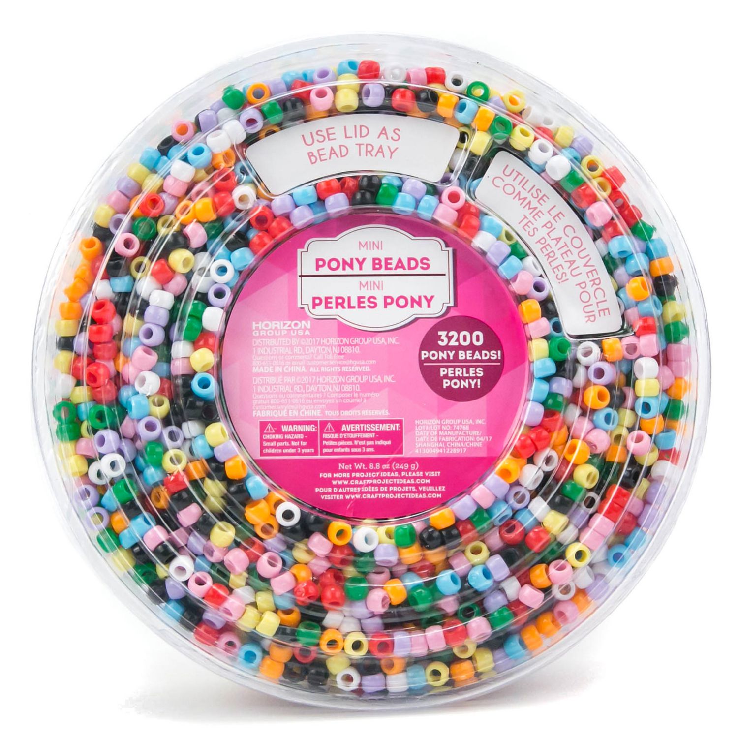 FUNNY HOUSE Mini Perles en Plastique de Verre 24000 pcs 2mm Perles Poney  Créatifs avec Boîte de Rangement Perles Plastique Transparent pour Enfants
