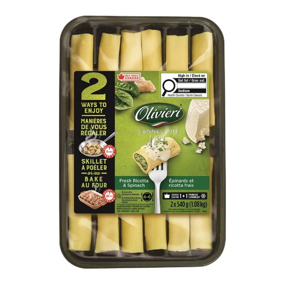 Olivieri Ricotta and Spinach Cannelloni 540g