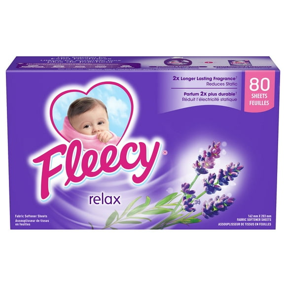 Feuilles assouplissantes pour sécheuse Relax Aroma Therapy de Fleecy (Assouplisseur de Tissus) 80 feuilles
