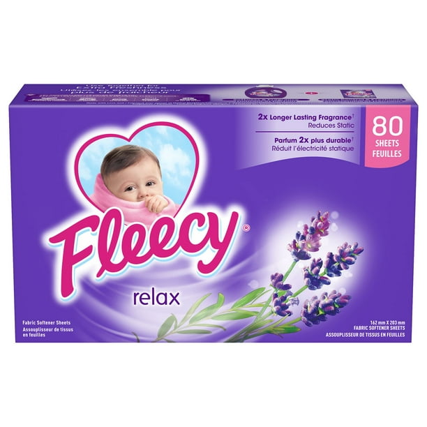 Feuilles assouplissantes pour sécheuse Relax Aroma Therapy de Fleecy 80 feuilles