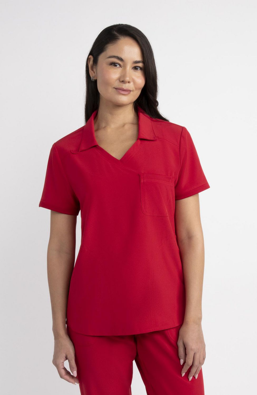 Blouse médicale à col et encolure en V de la collection Fashion Scrubstar pour femmes, tailles XS–3XL