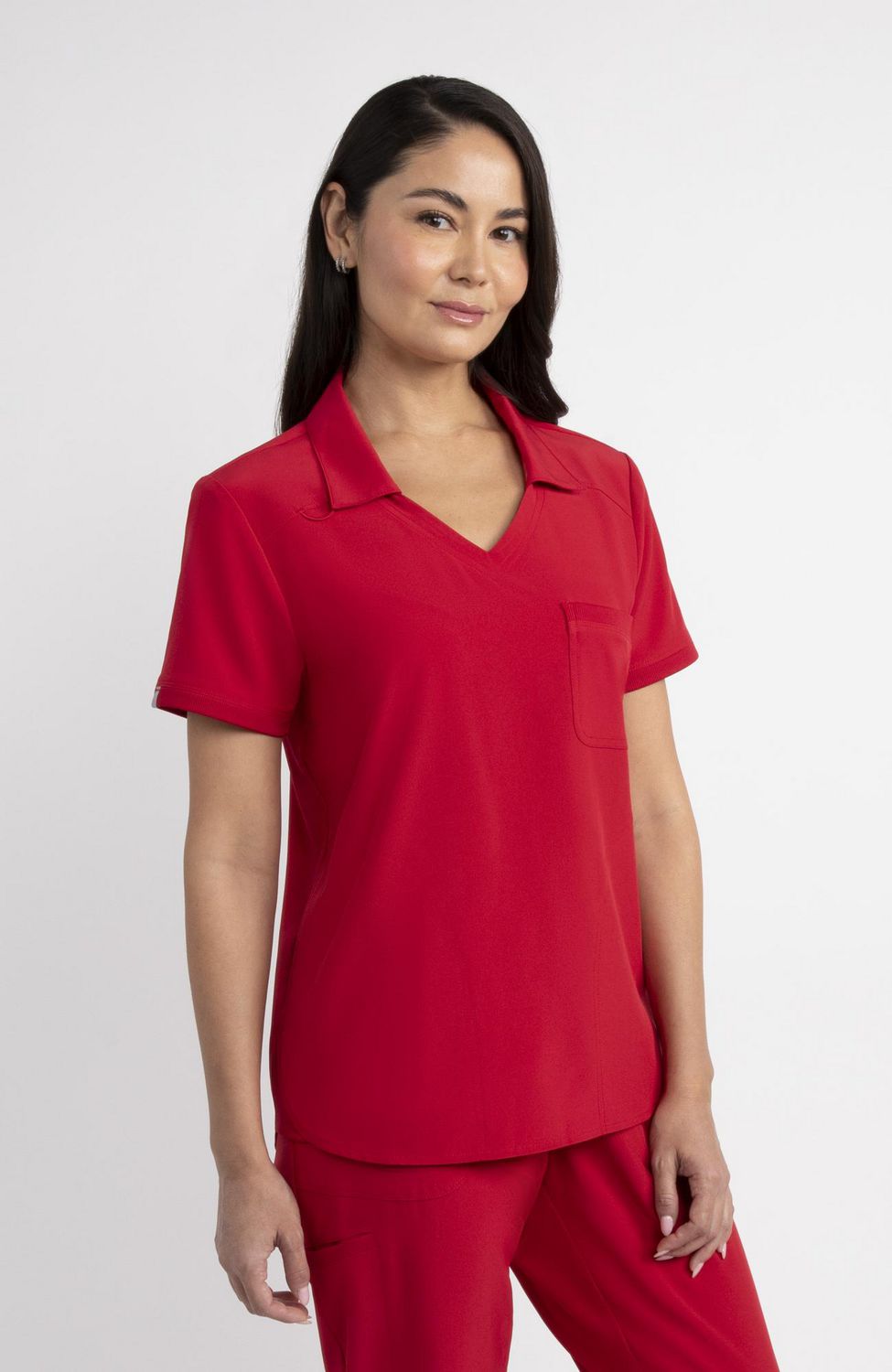 Blouse médicale à col et encolure en V de la collection Fashion Scrubstar pour femmes, tailles XS–3XL
