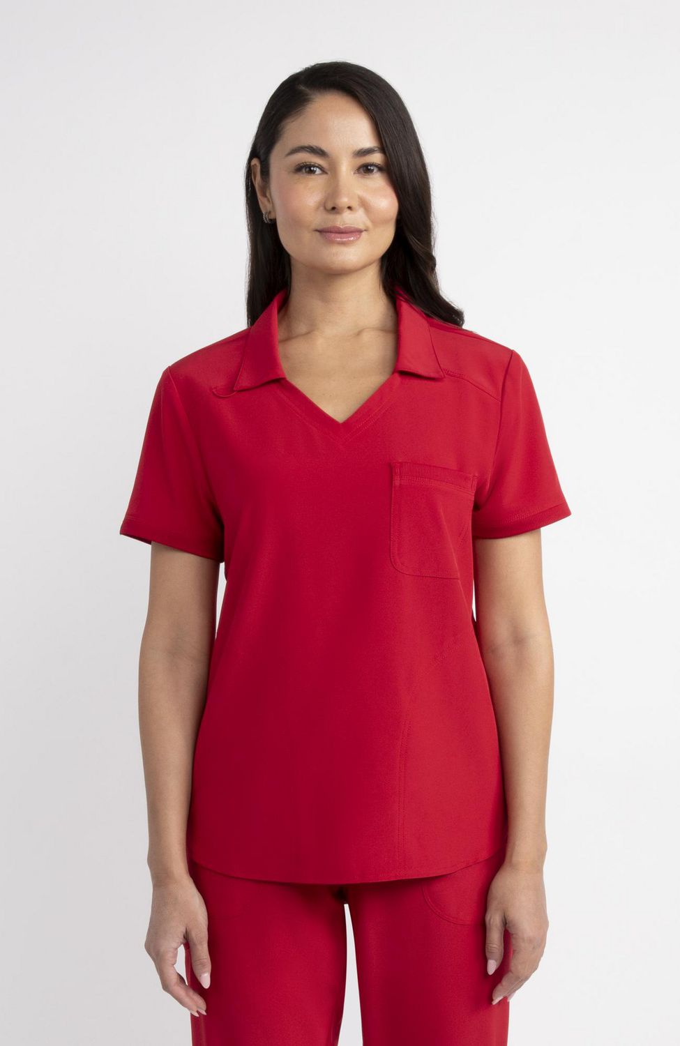 Blouse médicale à col et encolure en V de la collection Fashion Scrubstar pour femmes, tailles XS–3XL