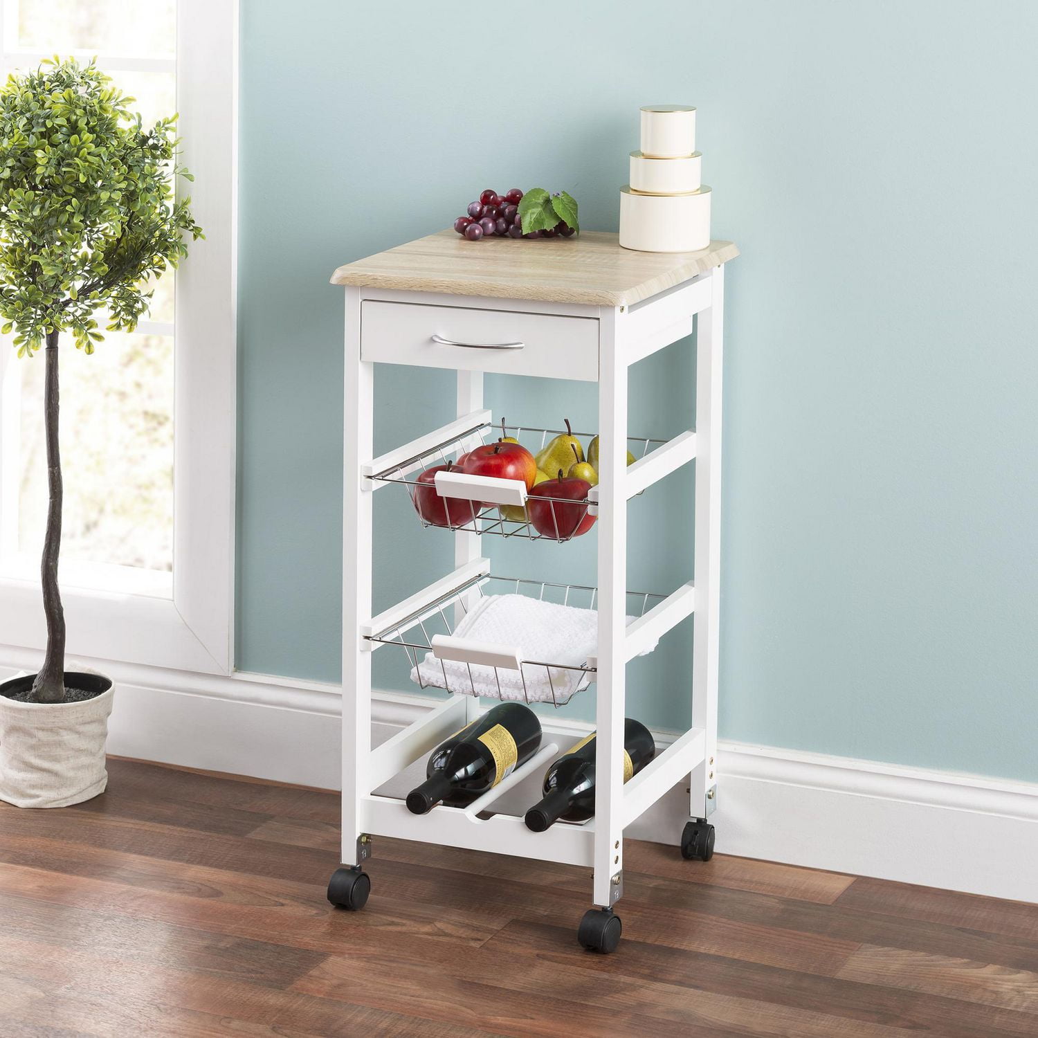 Kitchen Trolley with Drawers and Baskets Walmart Canada