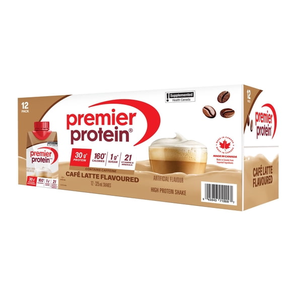 Premier Protein Café Latte High Protein Ready-to-Drink Shake, 12 pack