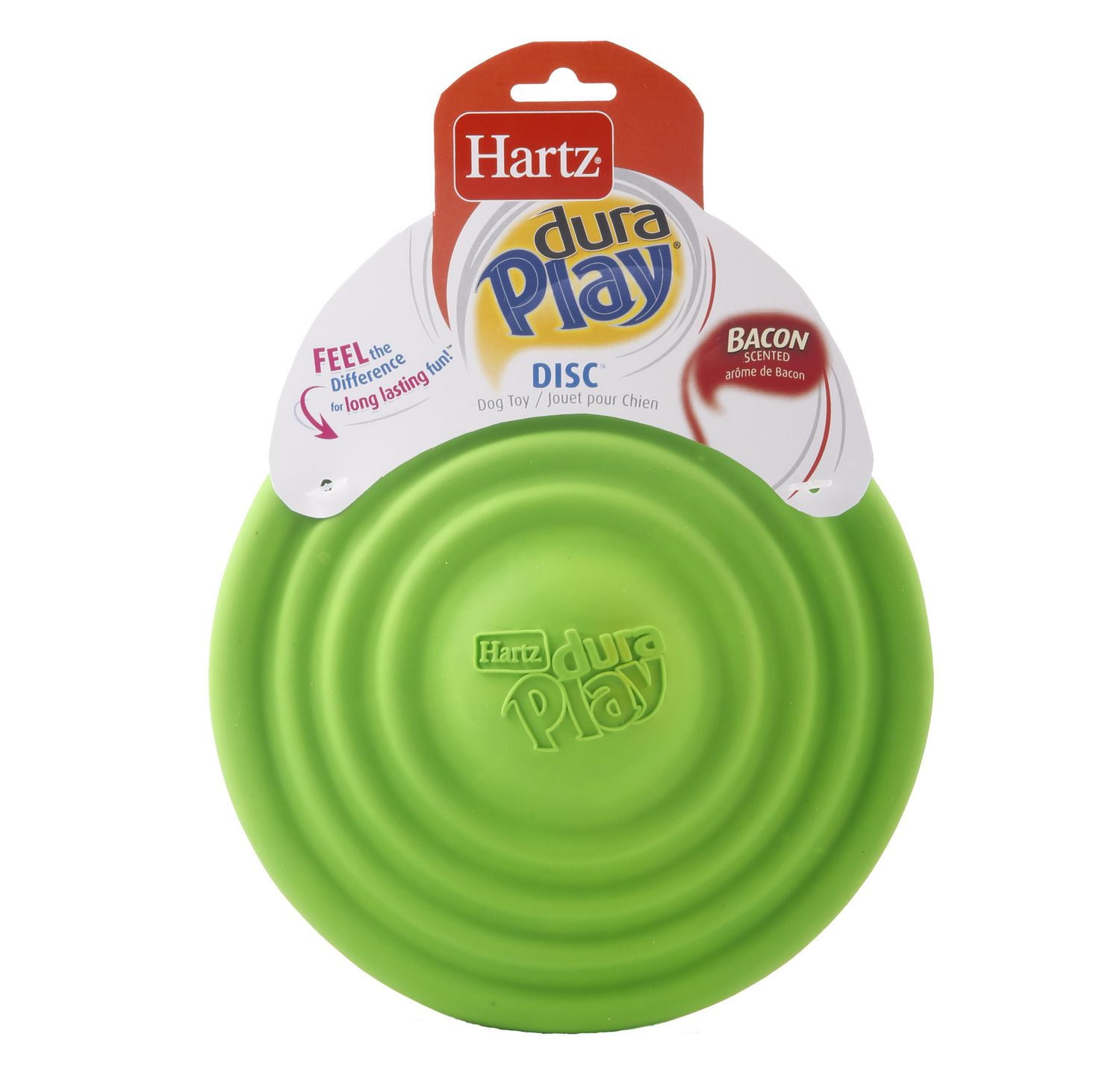 Hartz Dura Play Bacon Scented Squeak Disc Dog Toys for All Dog Sizes