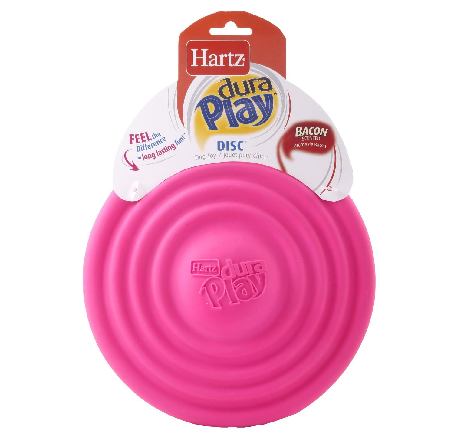Hartz Dura Play Bacon Scented Squeak Disc Dog Toys for All Dog Sizes