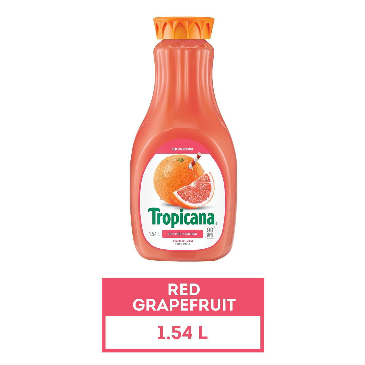 Tropicana 100 Pure & Natural Red Grapefruit Juice, 1.54 L Bottle