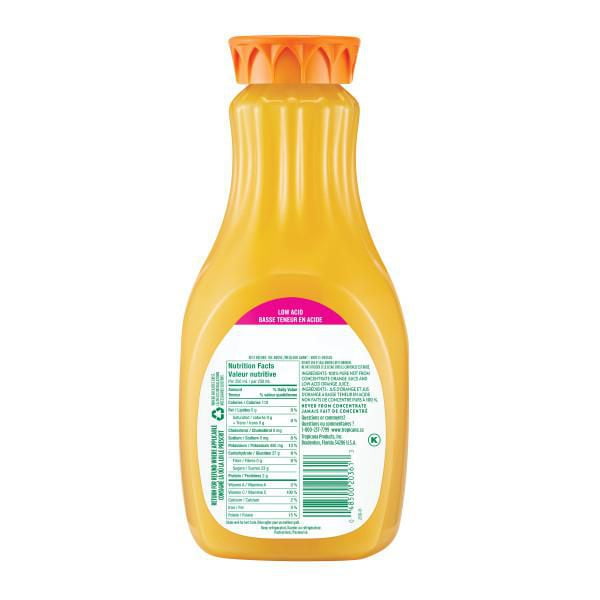 Tropicana 100 Pure Natural Low Acid Orange Juice 1.54 L Bottle