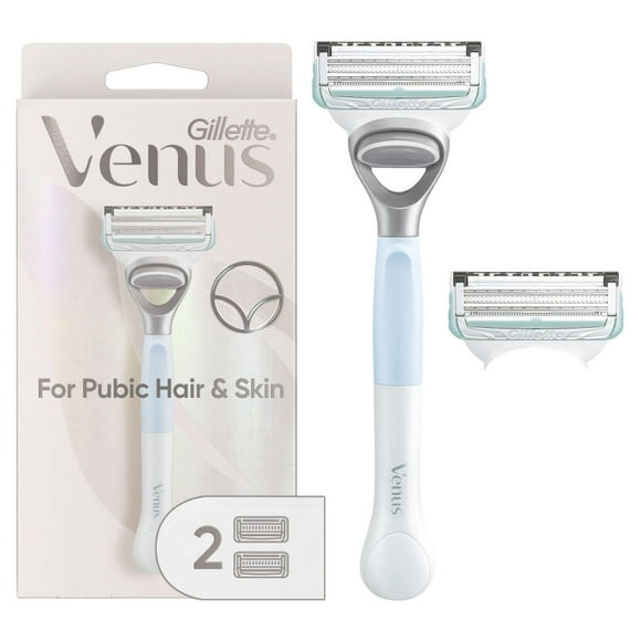 Gillette Venus for Pubic Hair and Skin, Women's Razor Handle + 2 Blade Refills, 1CT