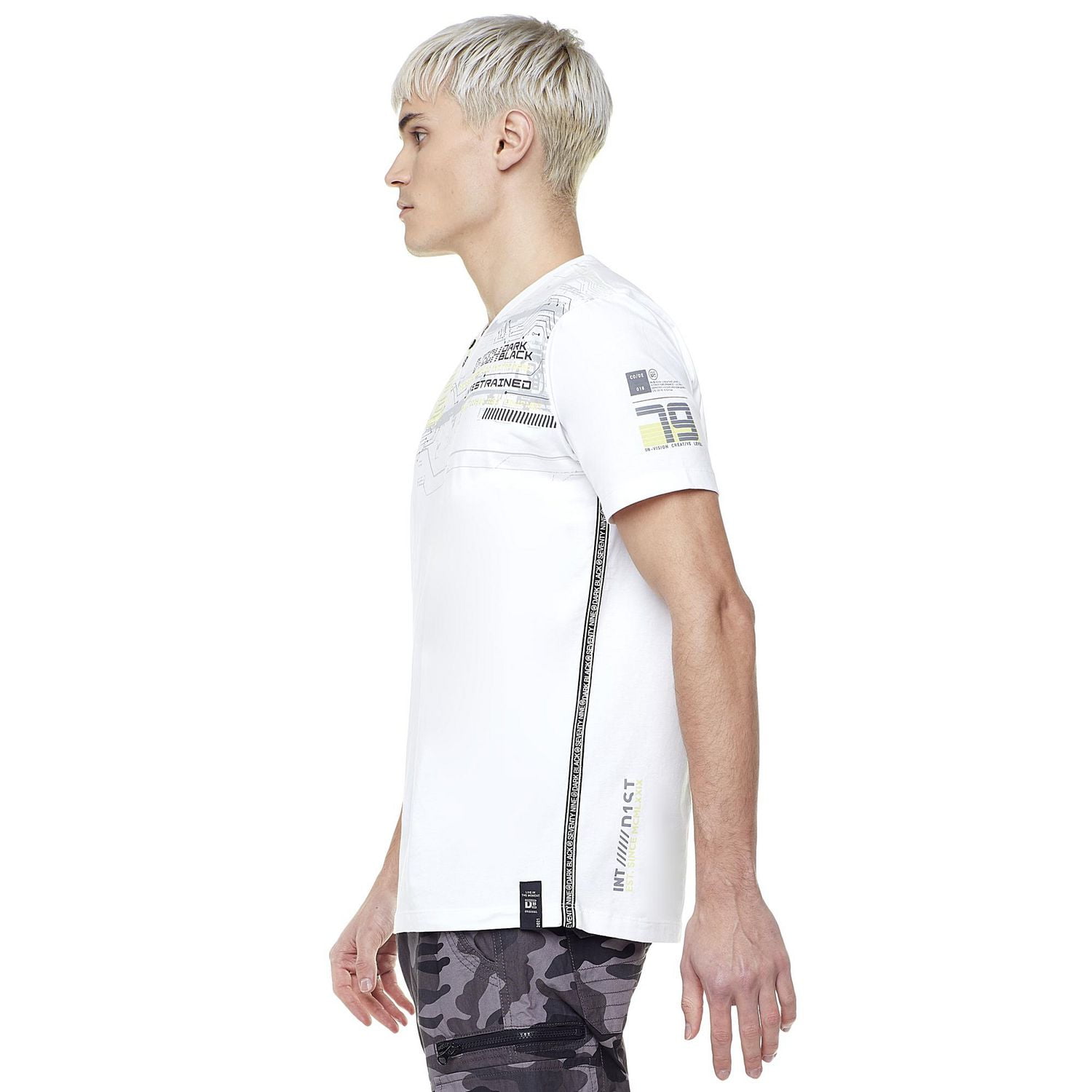 Tee-shirt henley pour homme Dark Black