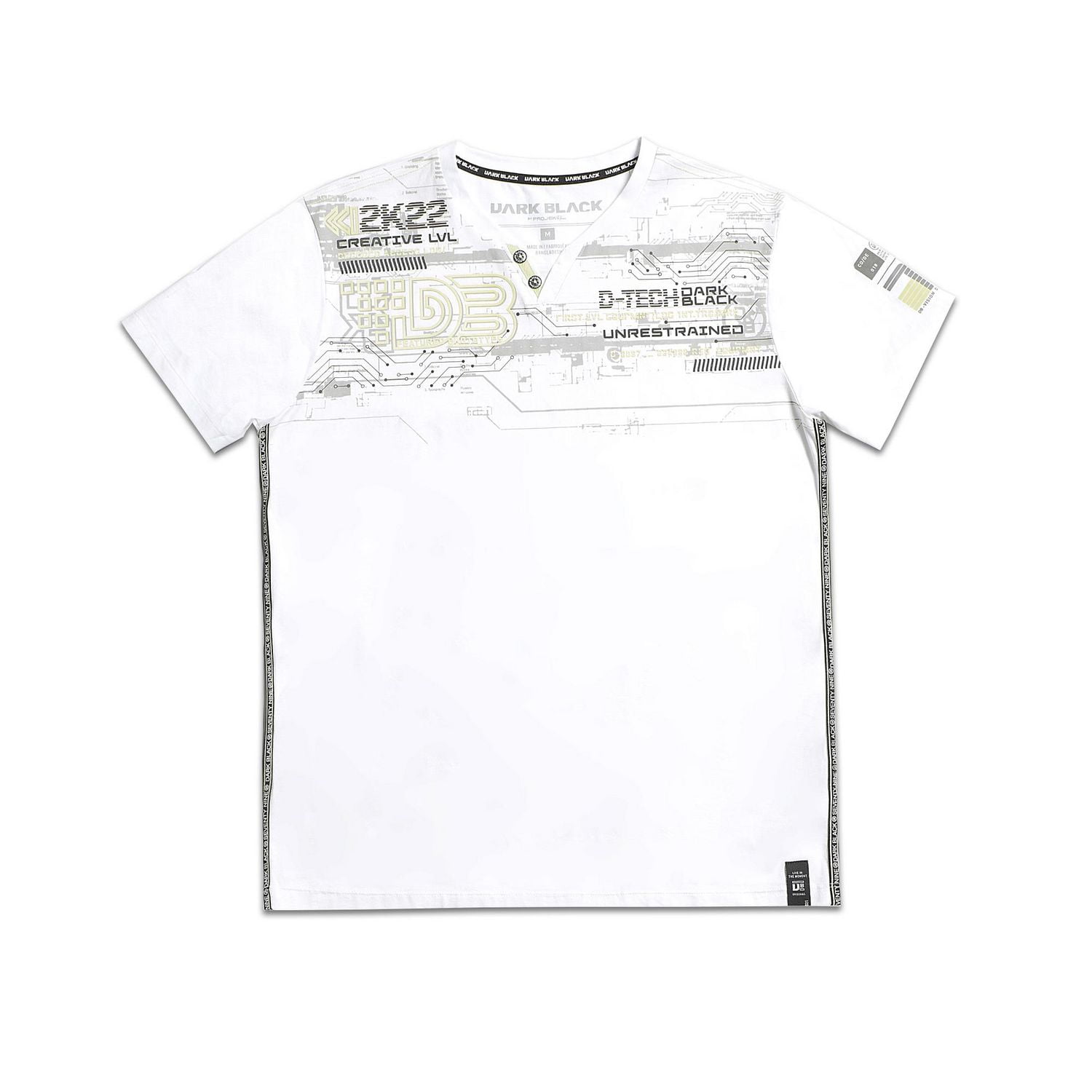 Tee-shirt henley pour homme Dark Black