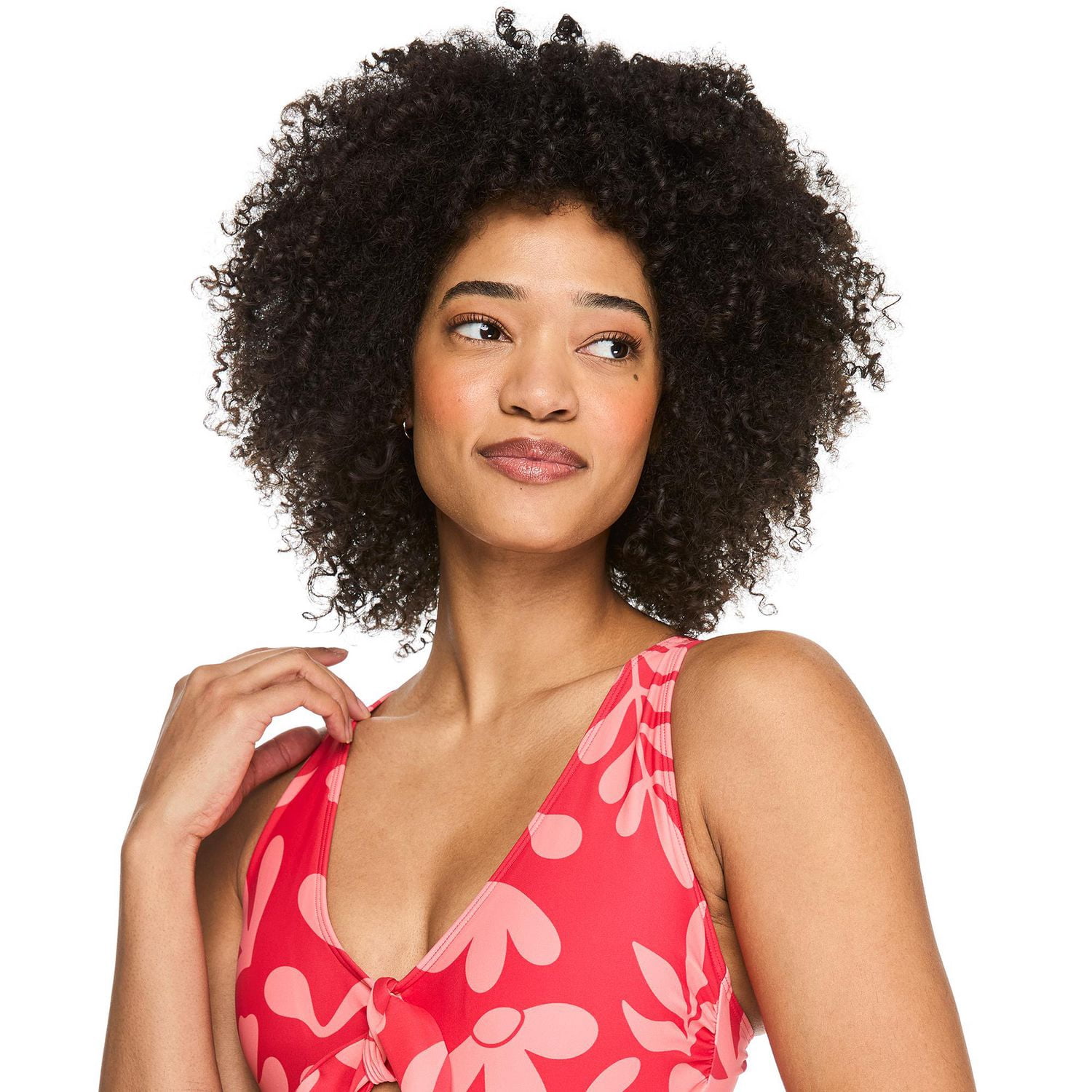 George Women's Printed Front Tie One Piece Swimsuit