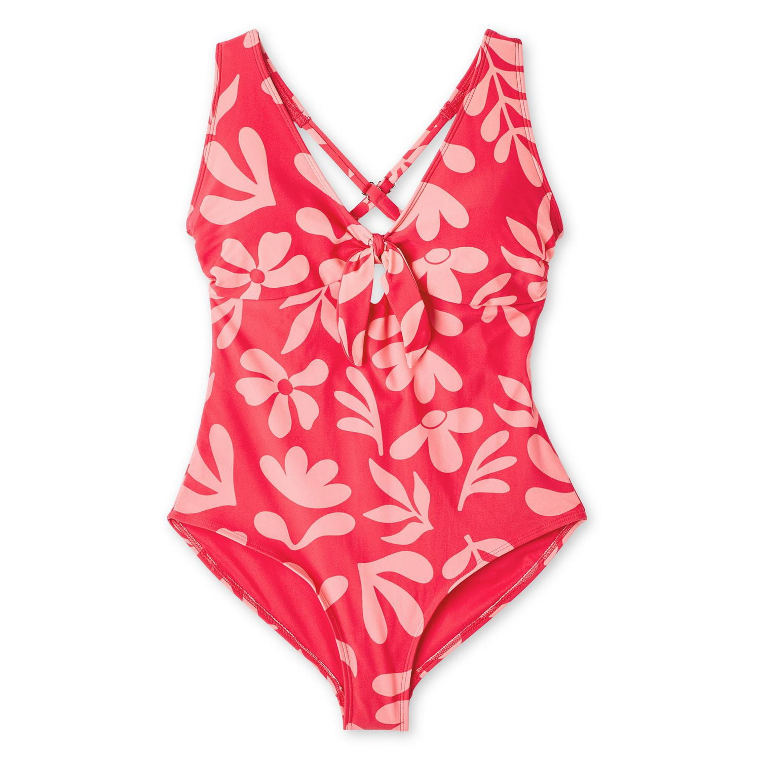 George Women's Printed Front Tie One Piece Swimsuit