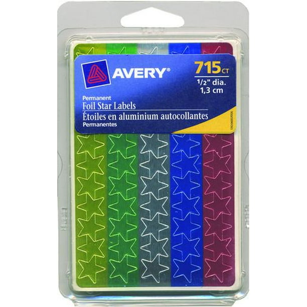 Avery ® assortis étiquettes étoiles Fleuret 715ct