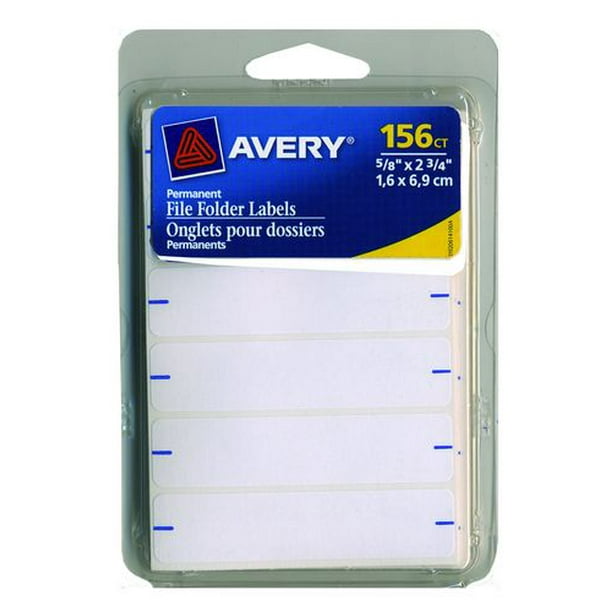 Étiquettes de classement permanentes Avery - blanc, 5/8 po x 2-3/4 po