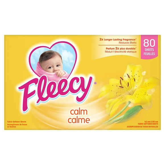 Fleecy Aroma Therapy Calm Fabric Softener Dryer Sheets (Fabric Conditioner), 80 Sheets