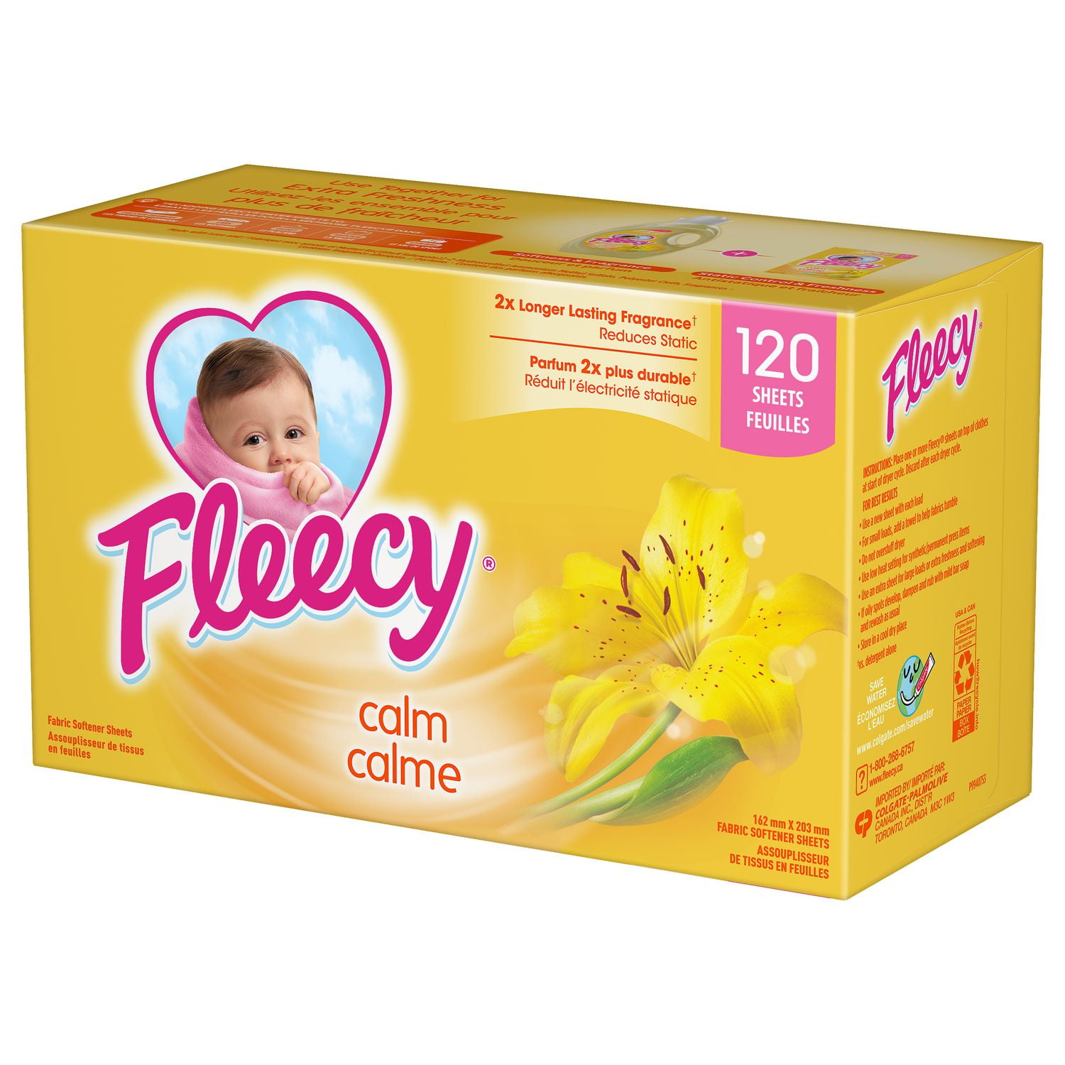 Fleecy Aroma Therapy Calm Fabric Softener Dryer Sheets (Fabric Conditioner),  120 Sheets - Walmart.ca