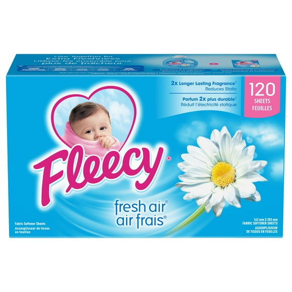 Feuilles assouplissantes pour sécheuse Air Frais de Fleecy (Assouplisseur de Tissus) 120 feuilles