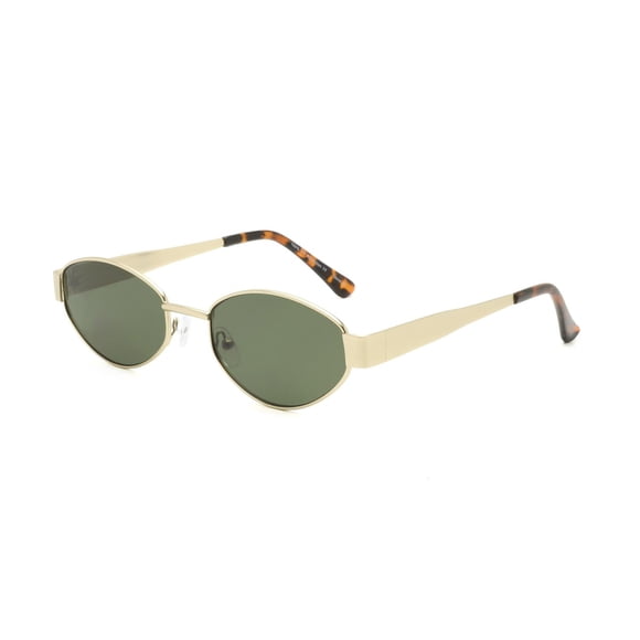 No Boundaries Women's Gold Oval Sunglasses
