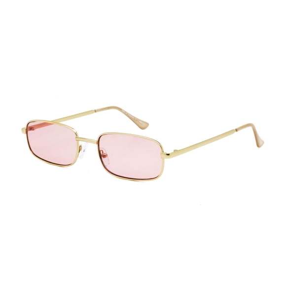 No Boundaries Women's Gold Rectangle Sunglasses