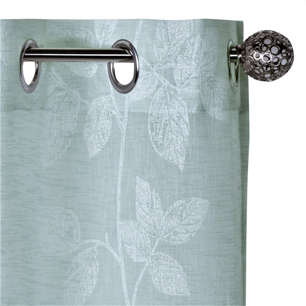 2 Panels Exclusive Home 54x84 Seafoam Green Branches Grommet Semi