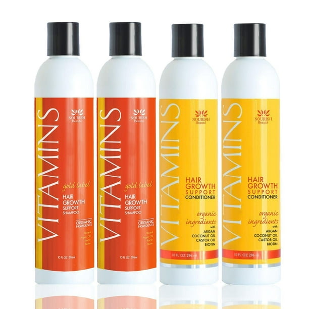 Nourrir Beaute Premium Vitamines Shampooing et revitalisant de croissance des cheveux (2 chacun)