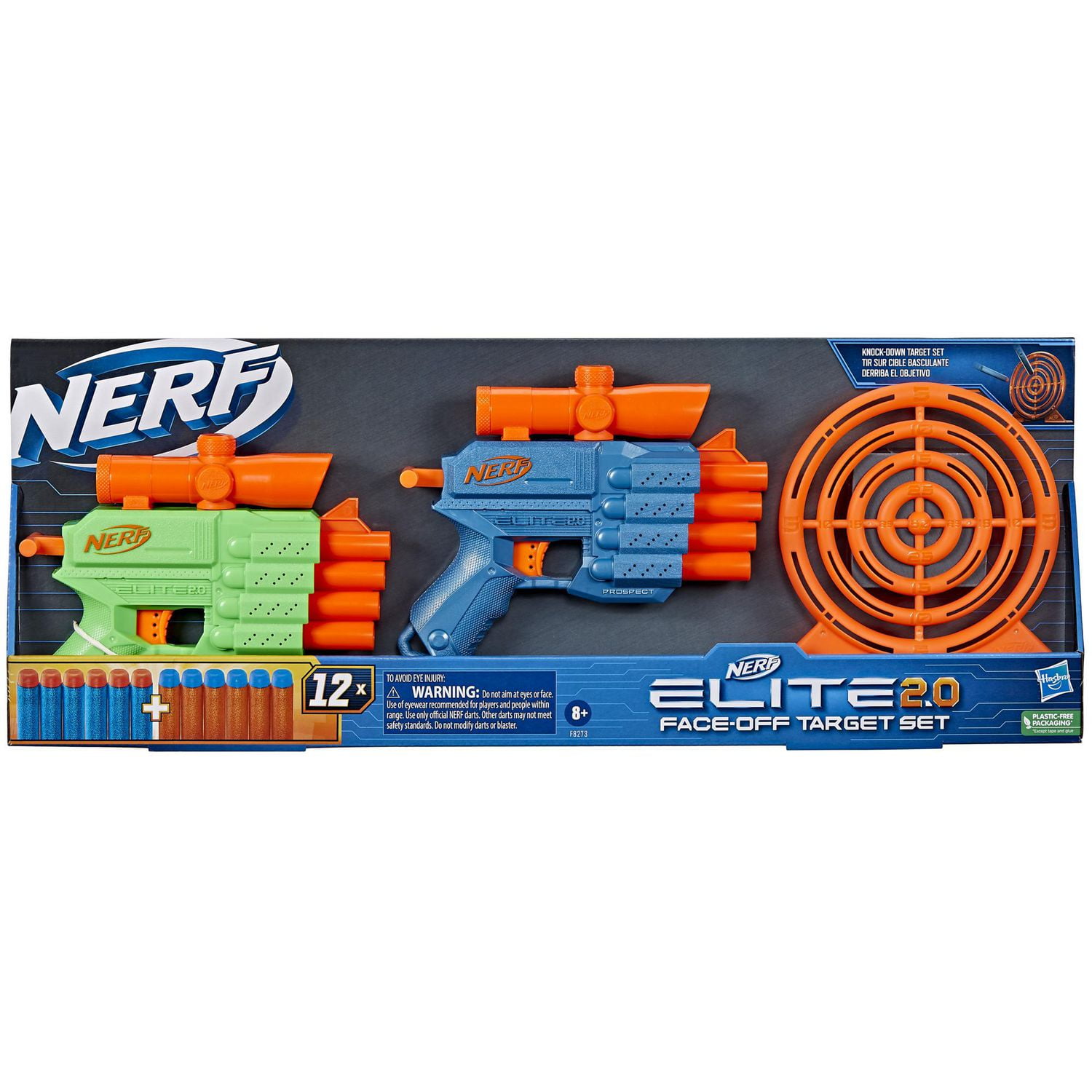 Nerf Elite 2.0 Face Off Target Set Includes 2 Dart Blasters Target 12 Nerf Elite Darts Toy Foam Blasters For Kids Outdoor Games Walmart