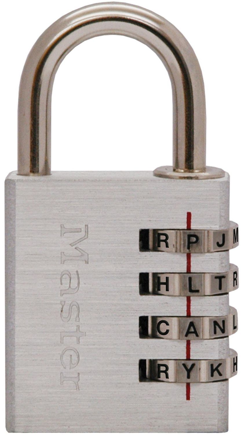 Cadenas à bagages TSA à combinaison numérique 4 chiffres réinitialisable  Master Lock, 36 mm de largeur, choix de couleurs