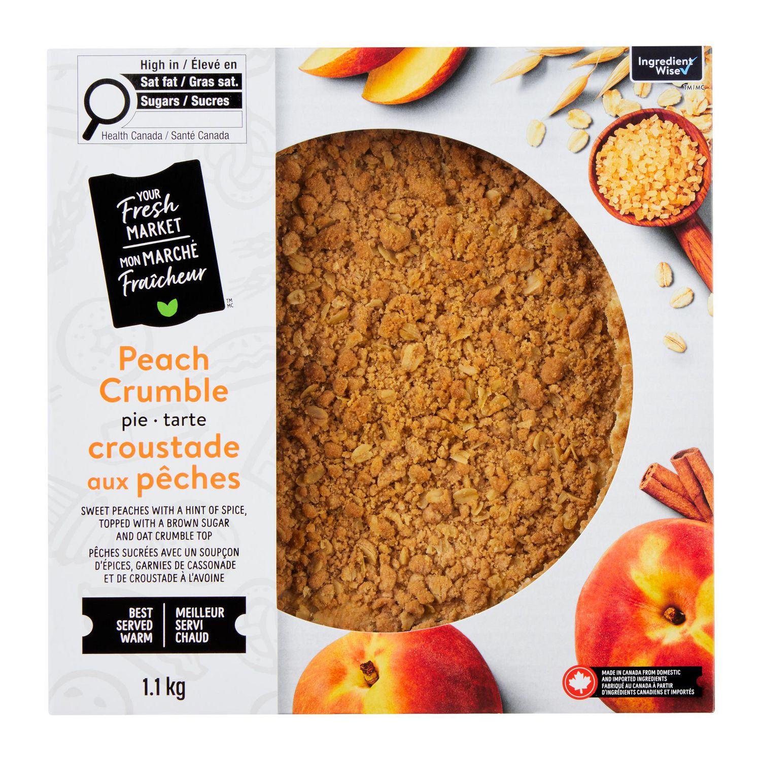Your Fresh Market Peach Crumble Pie, 1.1 kg