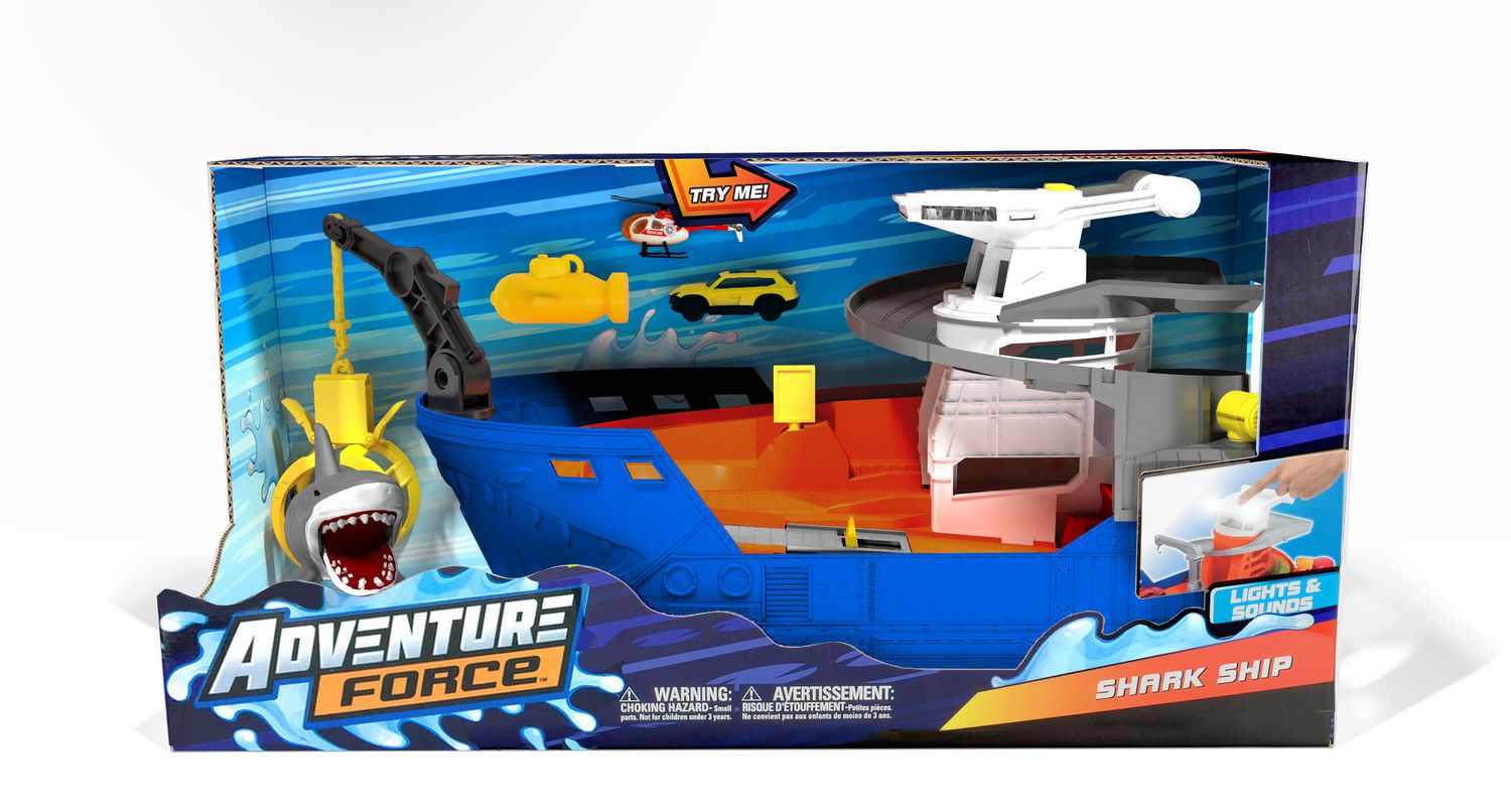 shark and boat toy
