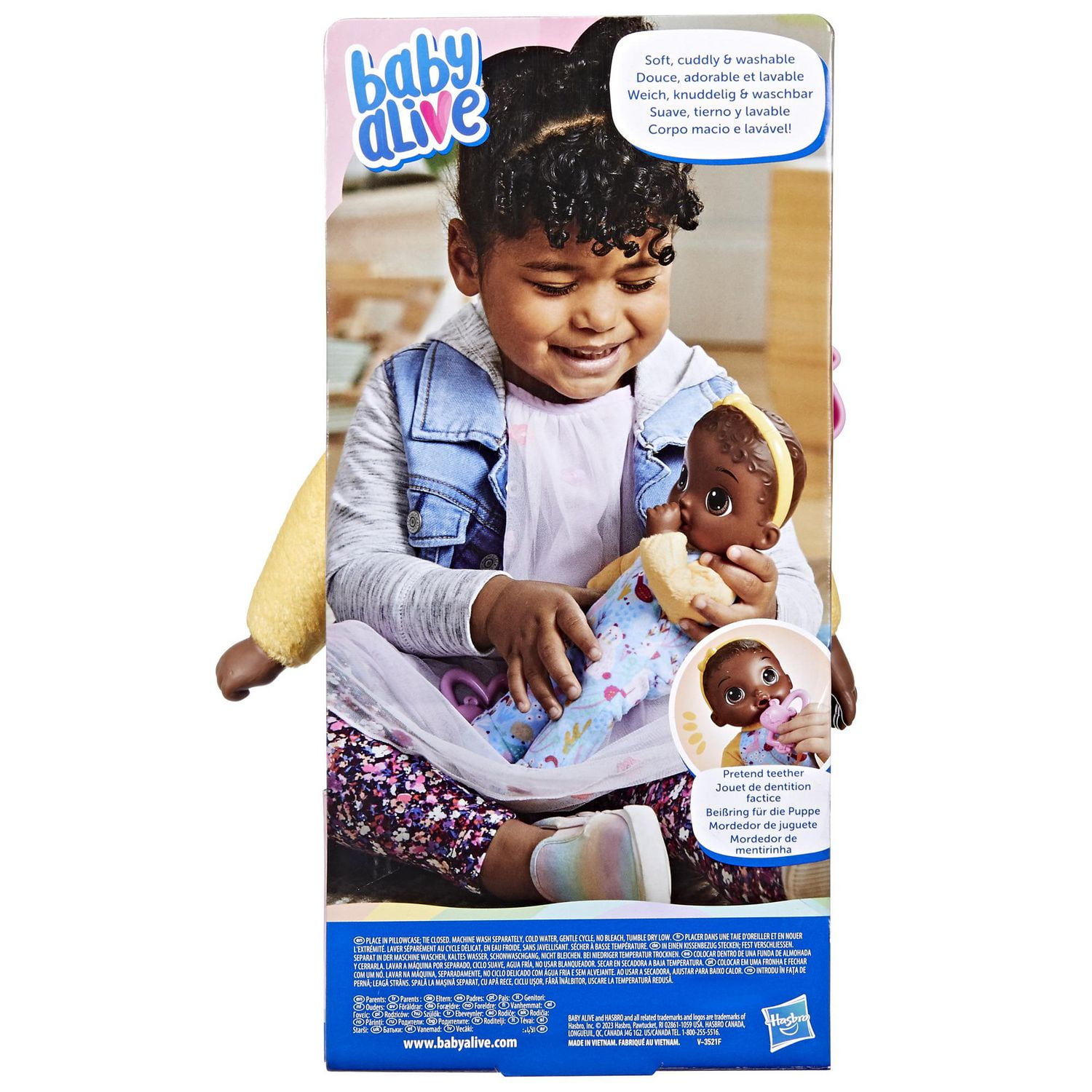 Baby Alive Soft n Cute Doll Black Hair 11 Inch First Baby Doll Toy Washable Soft Doll Toddlers Kids 18 Months and Up Teether Accessory Walmart