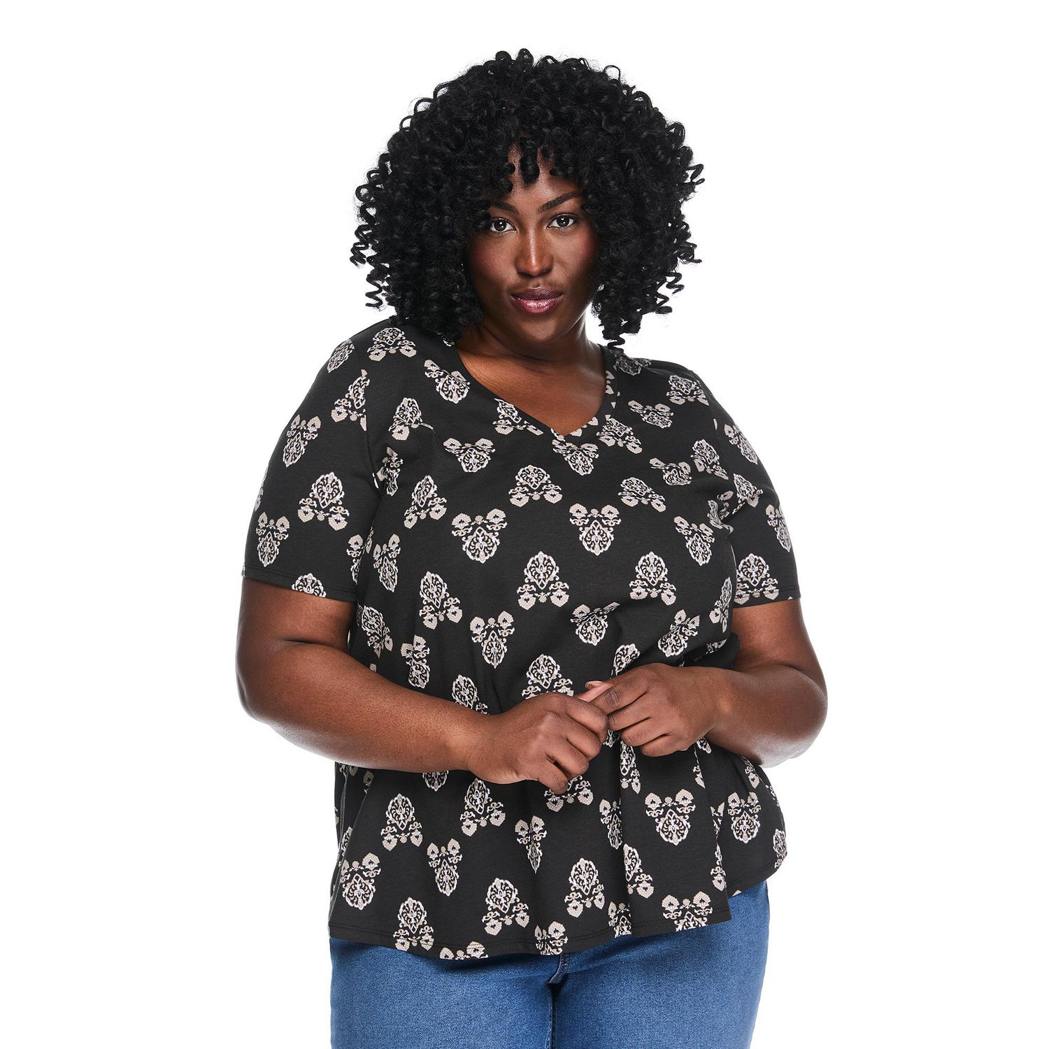 Haut fluide avec encolure en V et lanières Lane Bryant Plus pour femmes