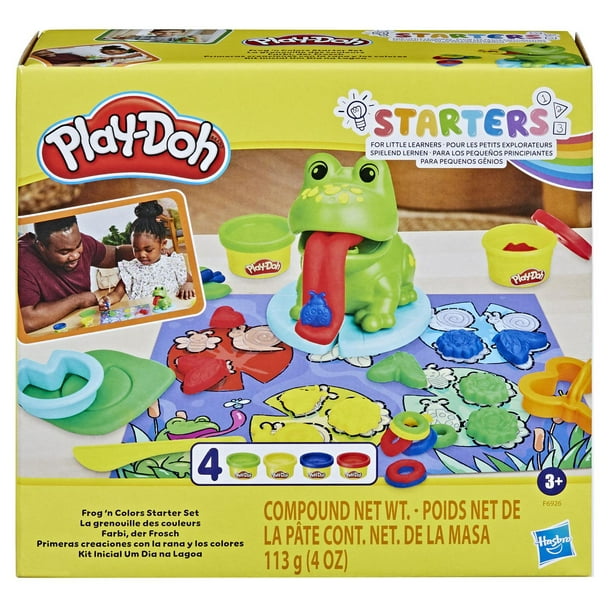 Play-Doh, La grenouille des couleurs avec tapis d'activité, jouets  préscolaires, loisirs créatifs préscolaires, 4 couleurs de pâte à modeler,  pour