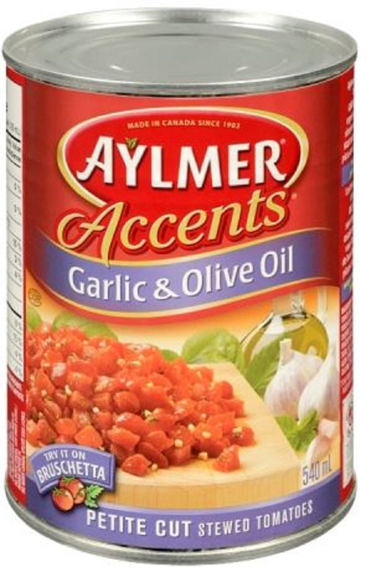Aylmer® Accents Garlic & Olive Oil Petite Cut Stewed Tomatoes Walmart