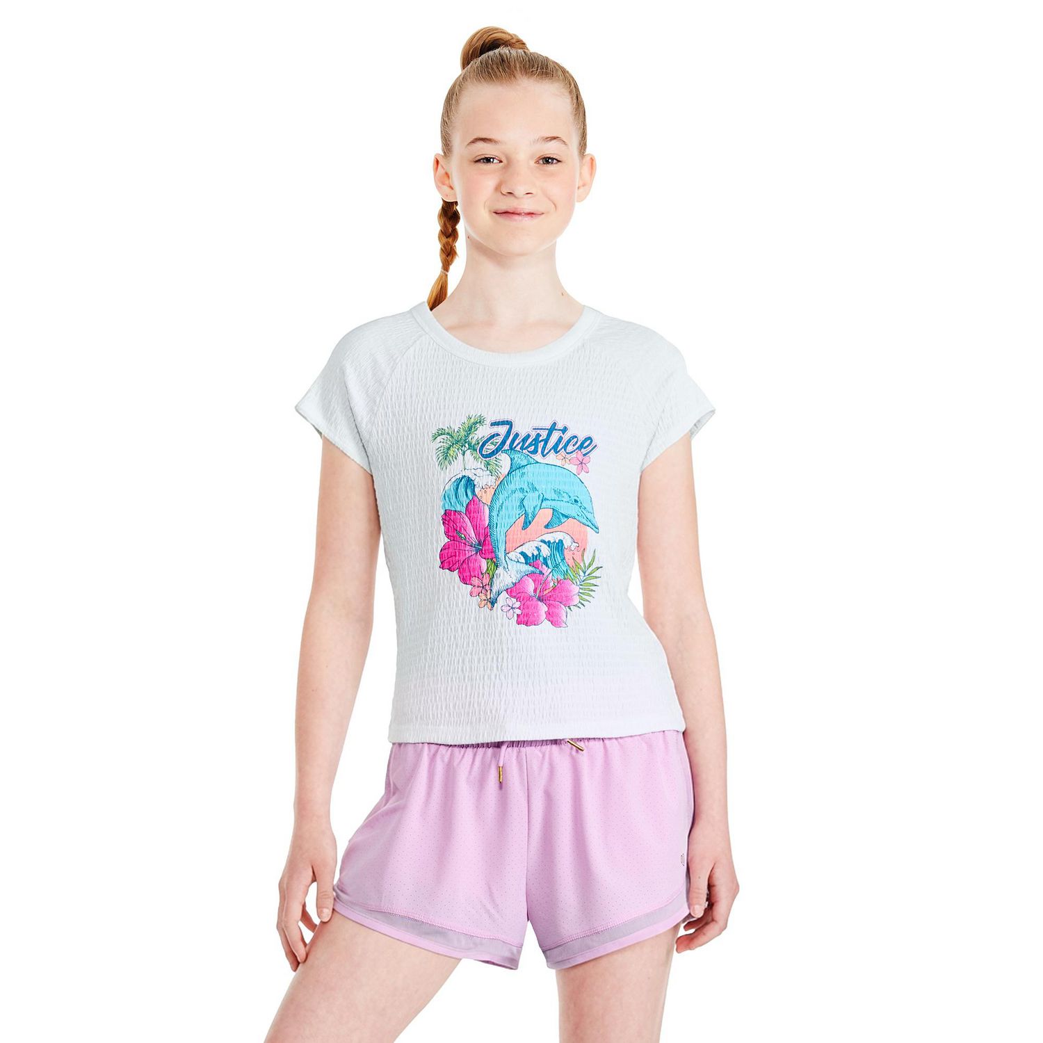 T-shirt à imprimé graphique Justice pour filles