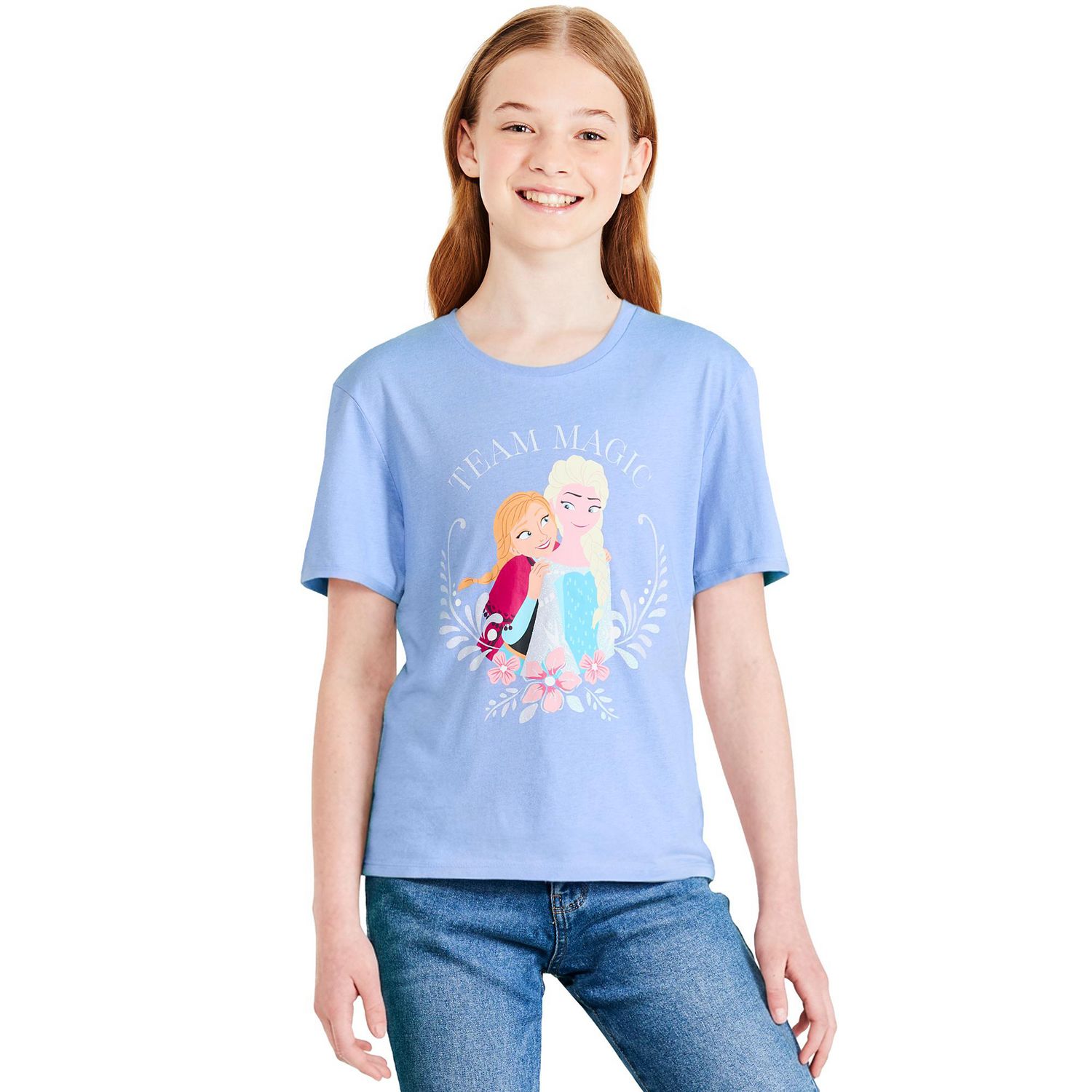 T-shirt à imprimé graphique La Reine des neiges Disney pour filles